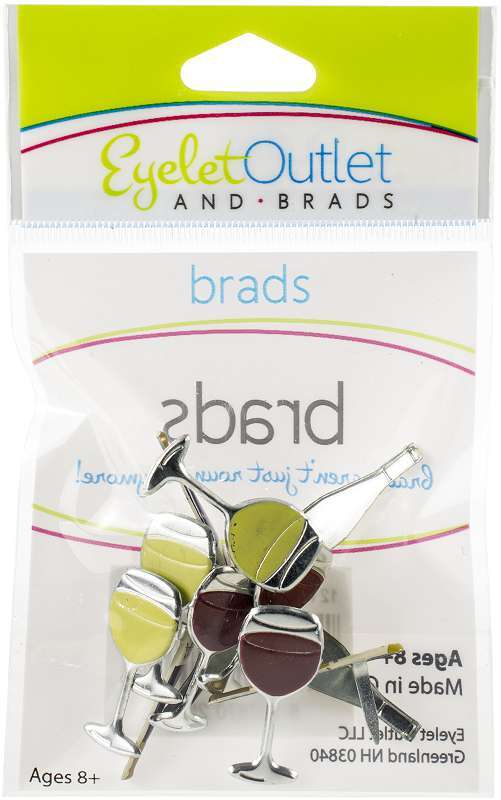 Eyelet Outlet Shape Brads 12/Pkg Wine