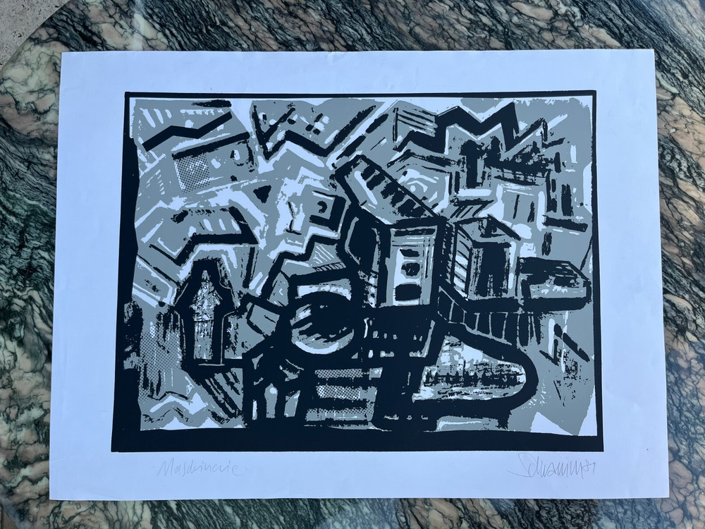 (EH3006), Genuine Screenprint, Dietmar Schramm, "Machinery" 1985