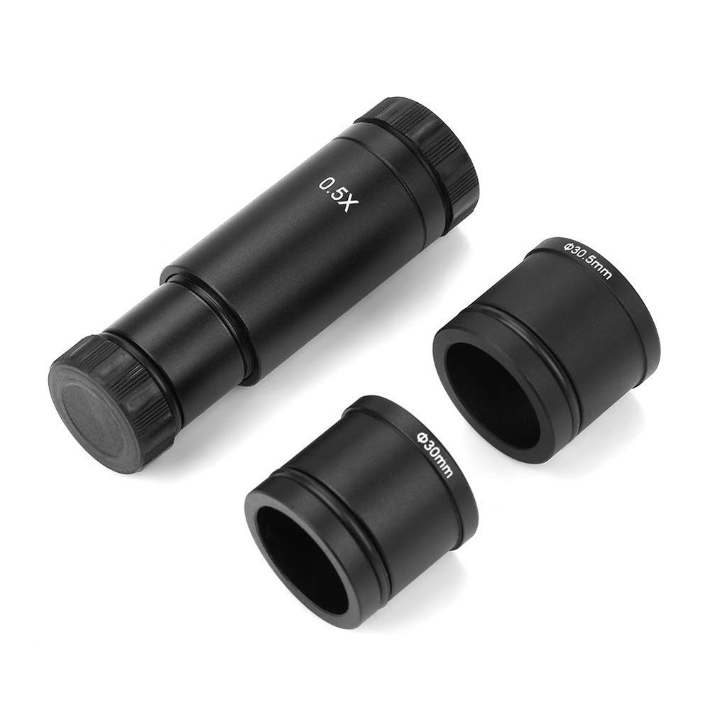 Microscope Adapter 0.5× C Mount Lens Set 23.2 Turn 30mm/23.2mm Black