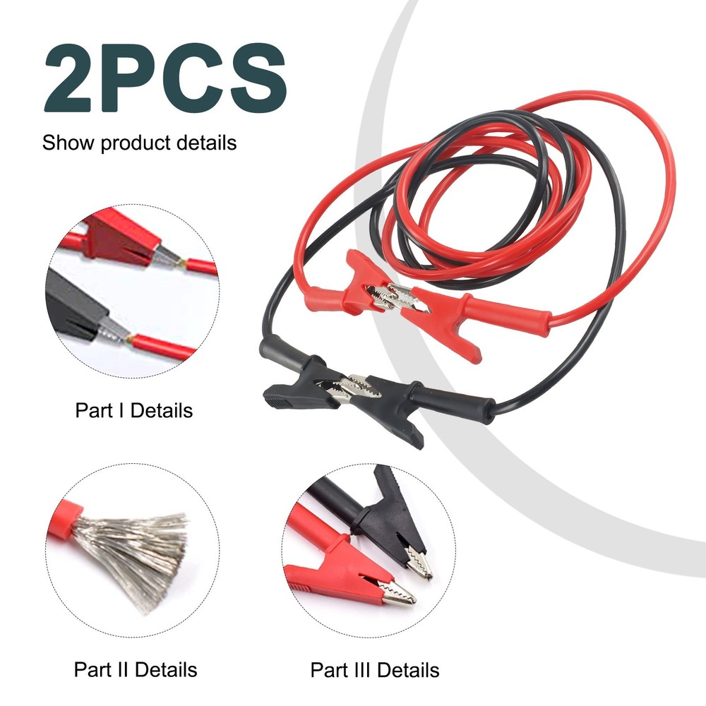 2PCS 14 Clips Test Leads Wire Cable with for Electrical Testing