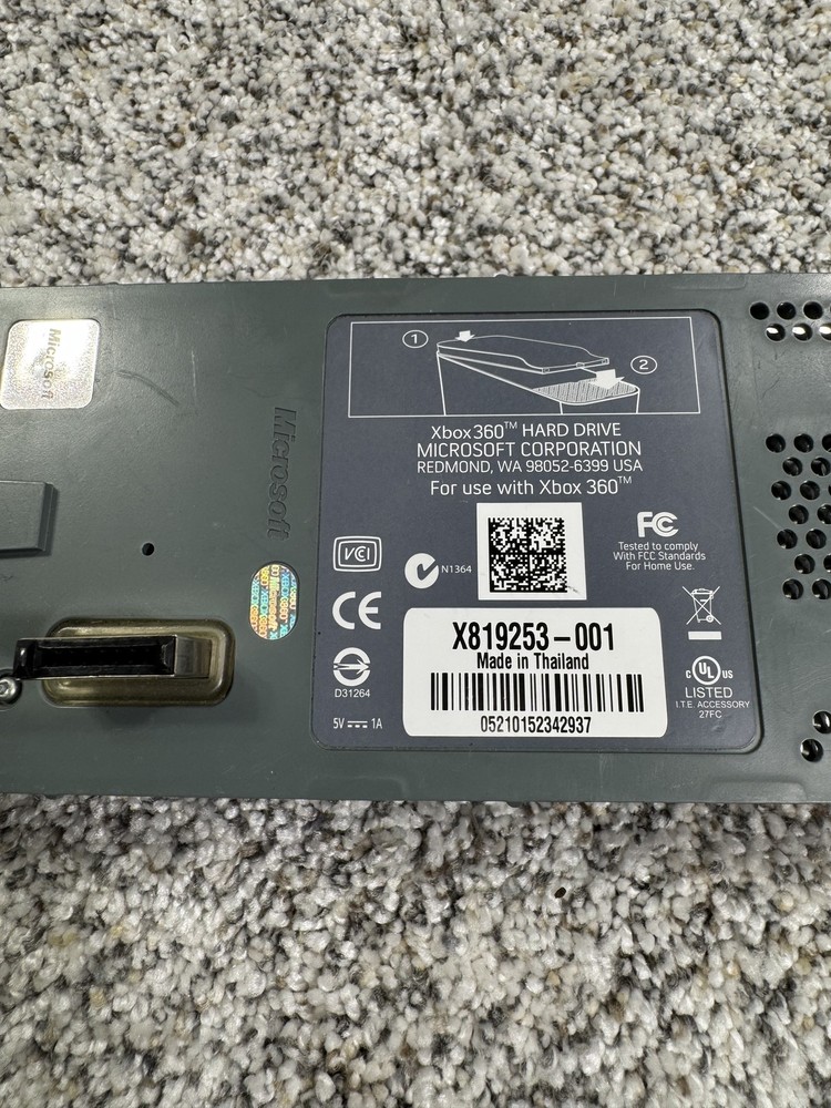 Xbox 360 60GB External Hard Drive Genuine Microsoft HDD Replacement Accessory