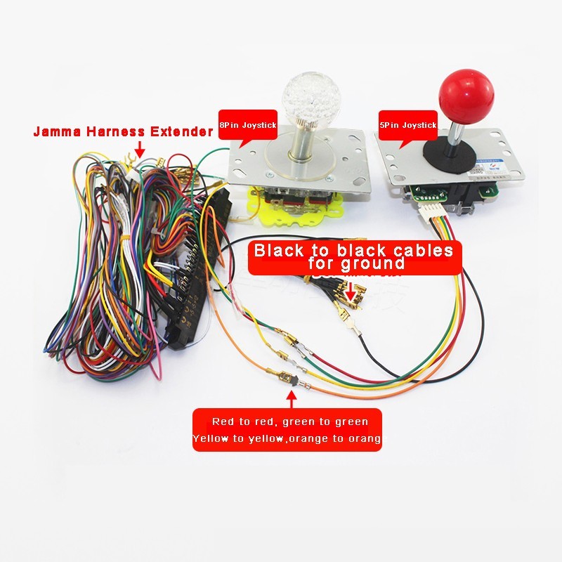 Arcade 5 pin To 4.8mm (.187") Microswitch Terminals Conversion Harness Cable