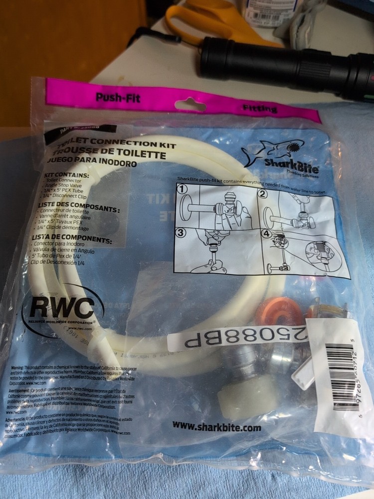 SharkBite Toilet Connection Kit with Angle Stop 25088