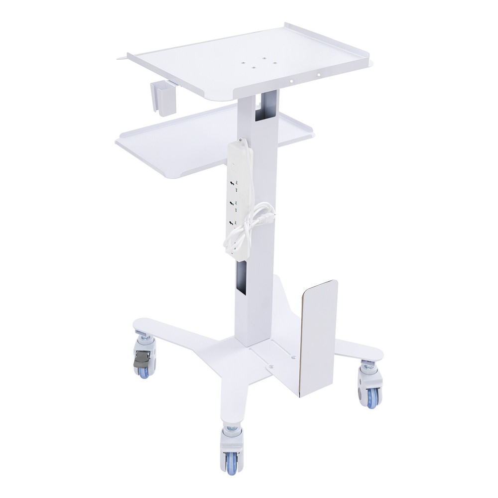 Rolling PC Cart Mobile Computer Workstation Stand Adjustable Desk For HomeOffice