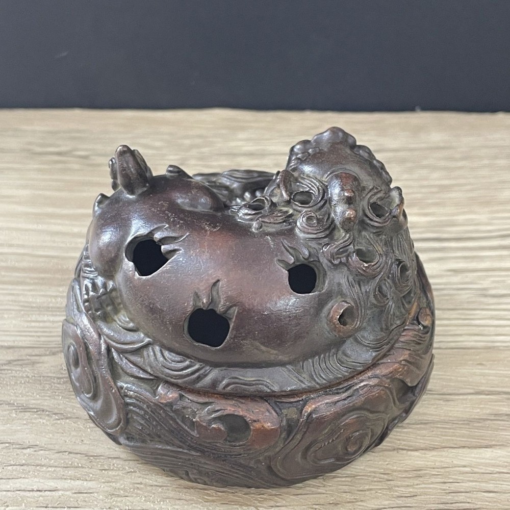Vintage Incense Burner Set Auspicious Beast Cloud Pattern Tea Room Decor Burner