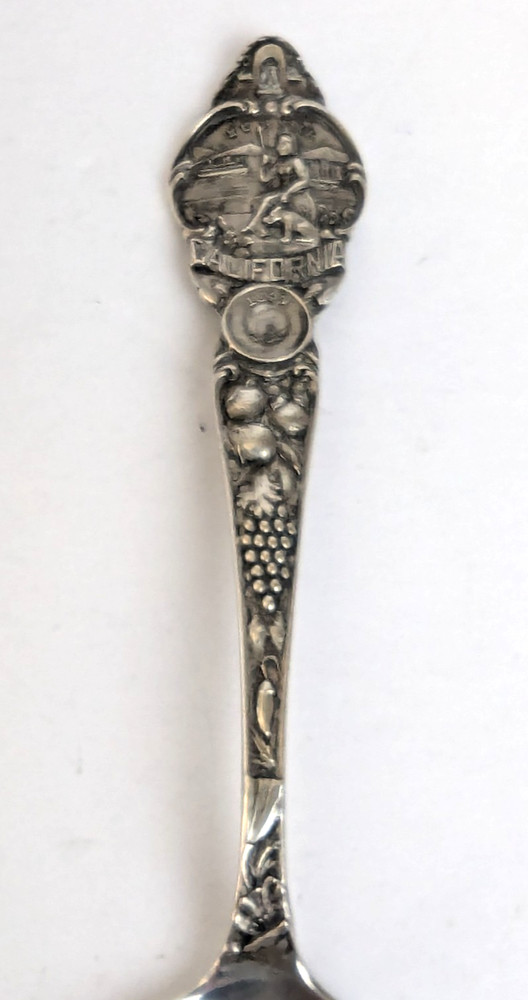 Long Beach Ca. Sterling Silver Spoon 6" Long Super Detailed Front Back 27 gr.