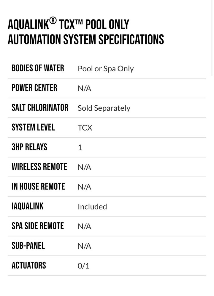Jandy AquaLink TCX Pool Only Automation Bundle TCXP Smart Pool Controller New