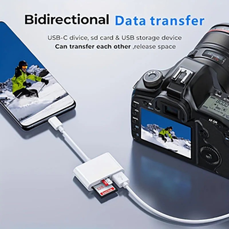 USB C SD Card Reader for Iphone 15 16/Ipad/Macbook/Mac,Type C Memory Trail Camer