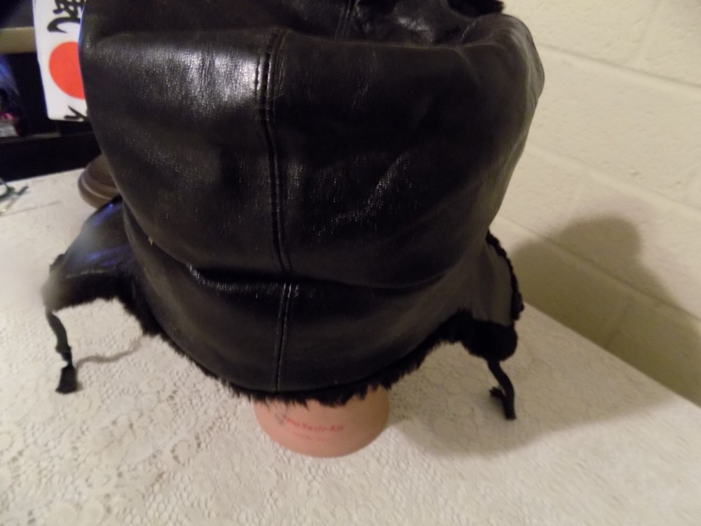 Original US Navy Task Force 199, Operation Deep Freeze, Leather & Fur Hat
