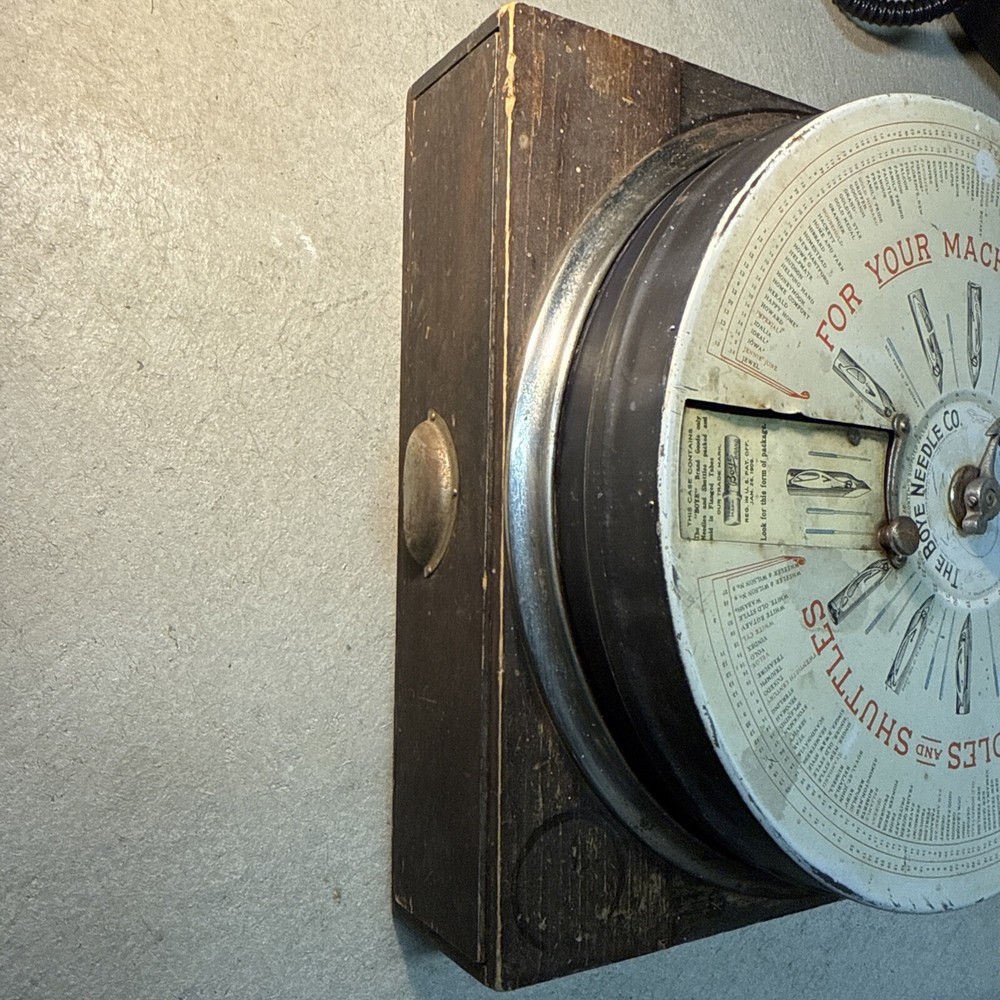 Boye Needle Display Cabinet with Wood Case