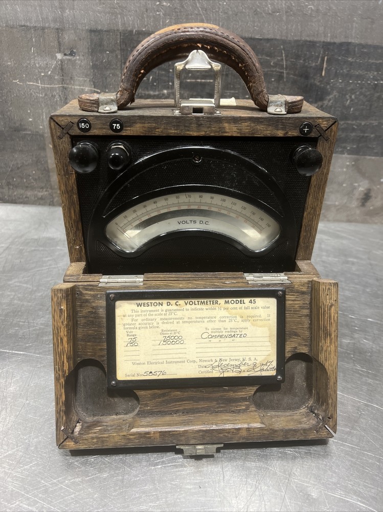 Vintage Weston DC Voltmeter Model 45 Used Surplus