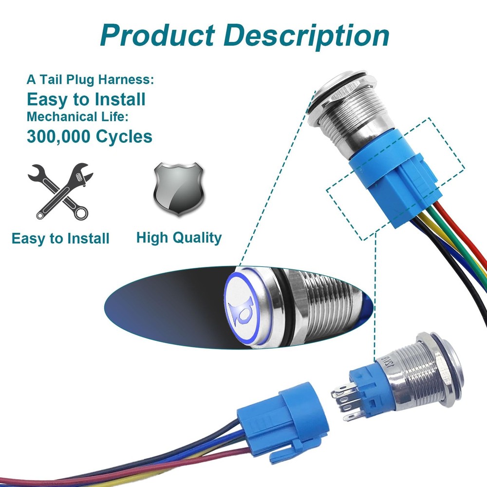 Horn Button, Momentary Push Button Switch, Horn Switch for Car Modification