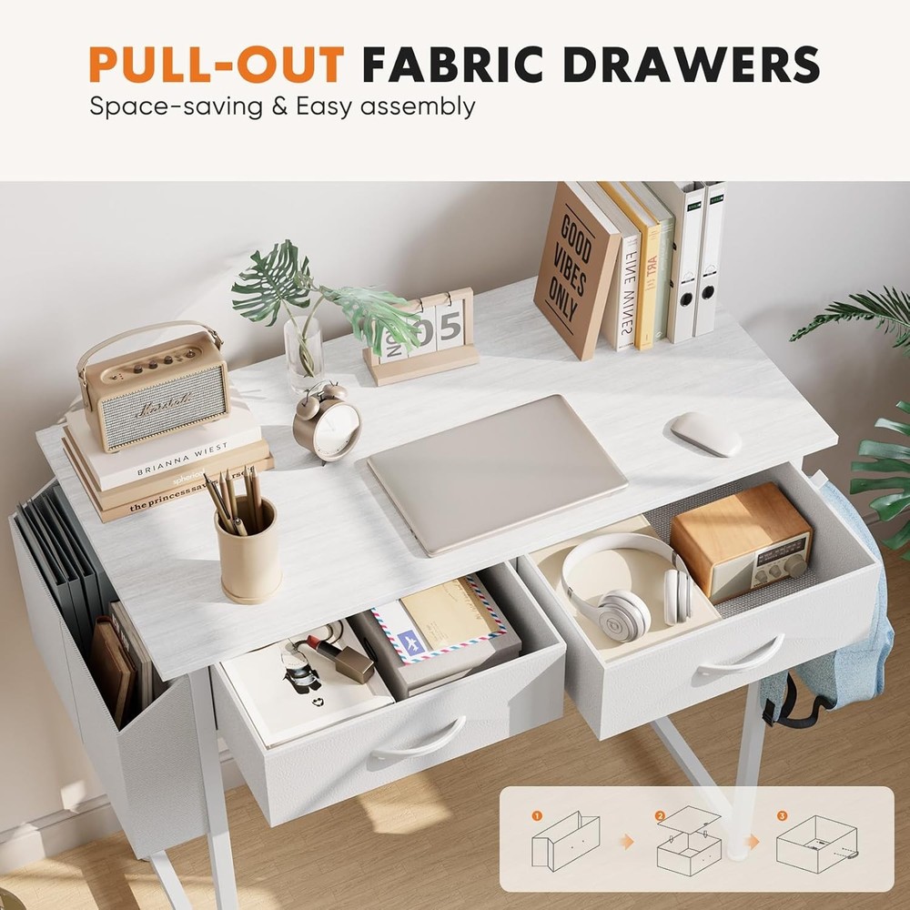Computer Desk Small 32 Inch Home Office Bedroom Writing Study PC Table W/ Fabric