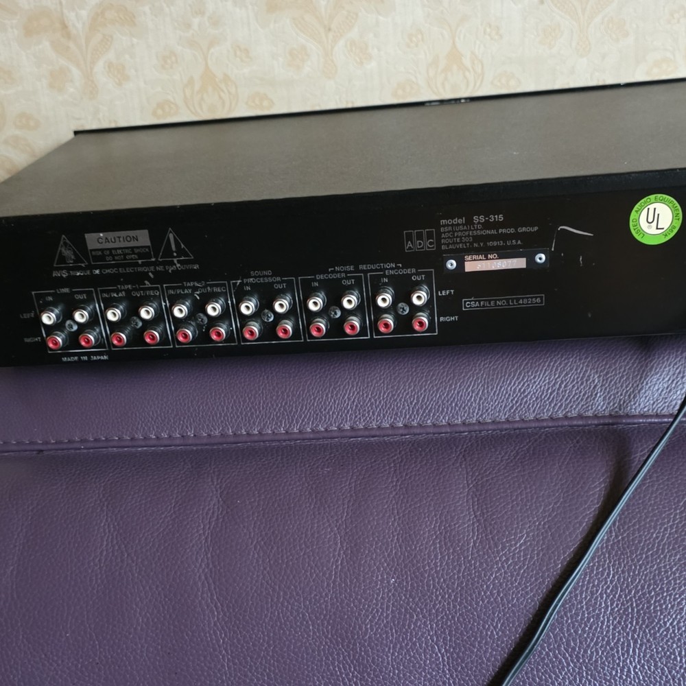 ADC SS-315 Stereo Frequency Equalizer Black Spectrum Analyzer Subsonic Filter