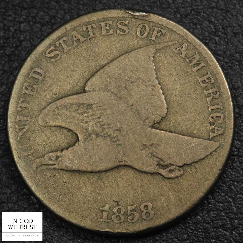 1858 Large Letters Flying Eagle Cent 1C