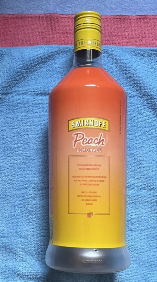 Smirnoff Peach Lemonade Vodka - 1.75L - Empty Bottle w/Cap - Plastic