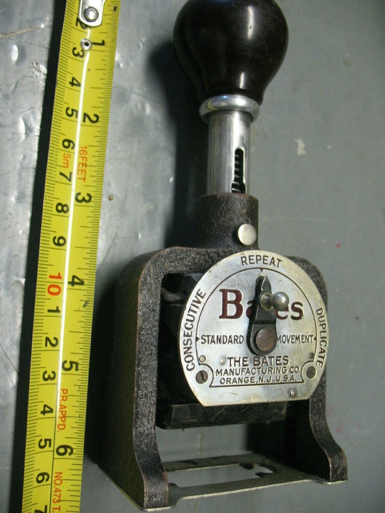 BATES  NUMBERING    MACHINE  6 WHEELS   STYLE E CRINKLE FINISH