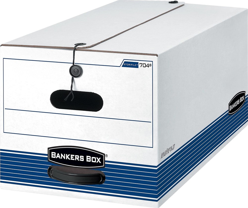 Bankers Box 12-Pack Medium-Duty String & Button File Storage Box, FastFold Assem