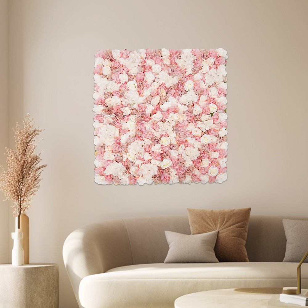 Silk Rose Flower Wall Backdrop Artificial Flower Wall Panel For Wedding Decor