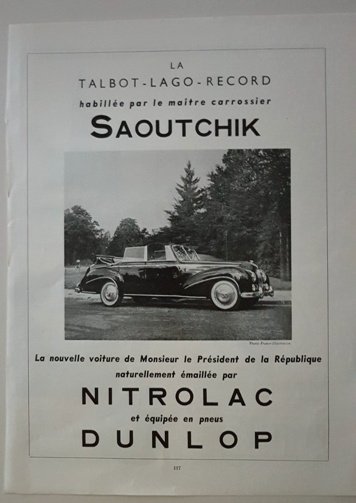 Two Press Ads TALBOT LAGO RECORD 1950