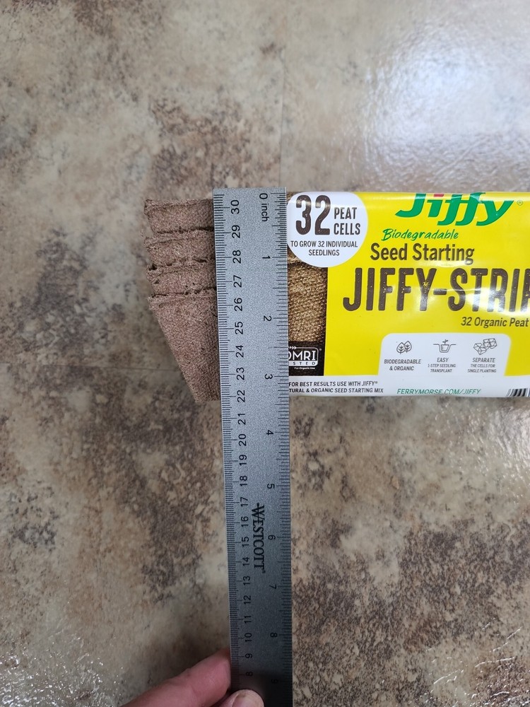 JIFFY JS32 4 PACK 2-1/2" 32 CELL SQUARE PEAT POT SEED STARTING STRIPS