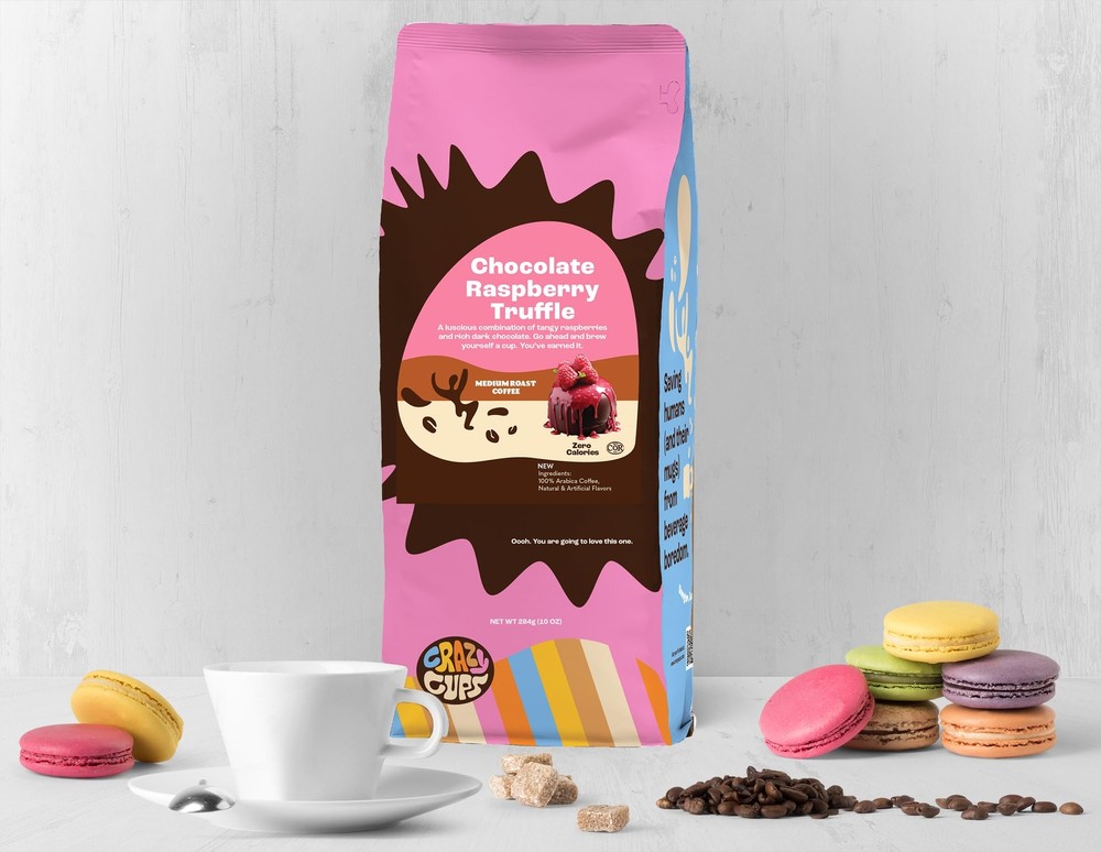 Crazy Cups Flavored Ground Chocolate Coffee Chocolate Raspberry Coffee in 10 ...