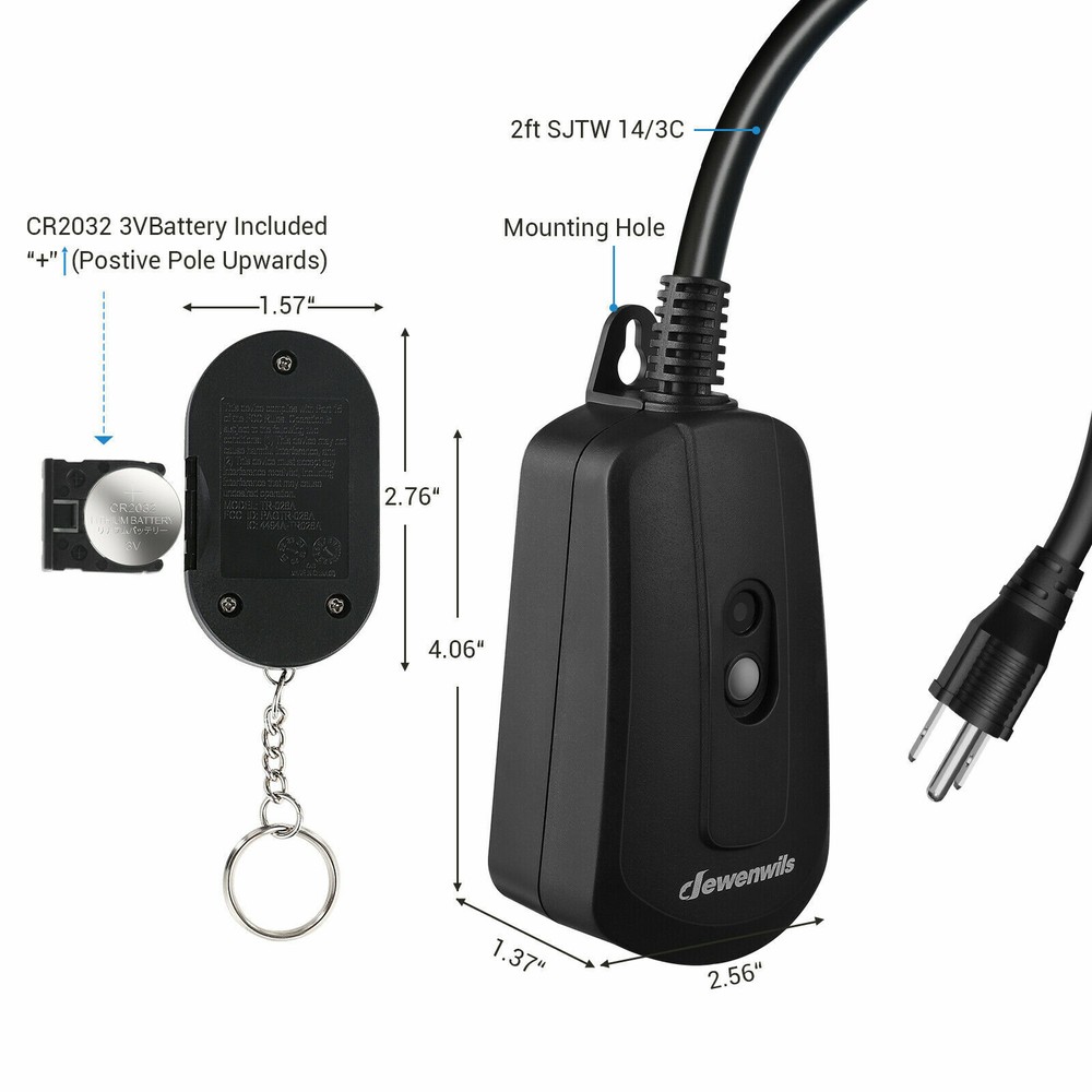 DEWENWILS Remote Control Outlet Wireless Remote Controlled Light Switch Plug