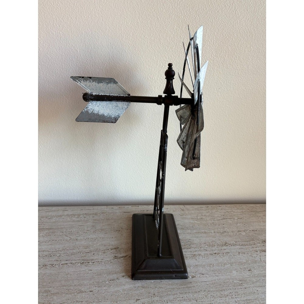 Farmhouse Tin Windmill Decor