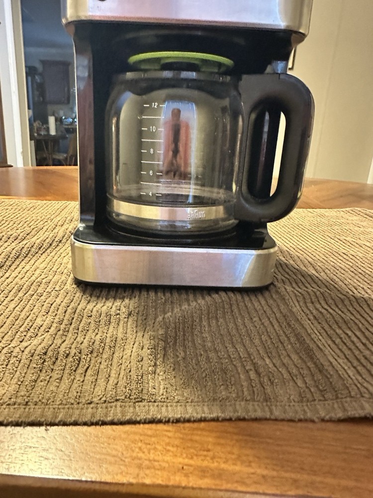 Braun 12 Cup Programmable BrewSense Drip Coffee Machine Stainless/White TESTED