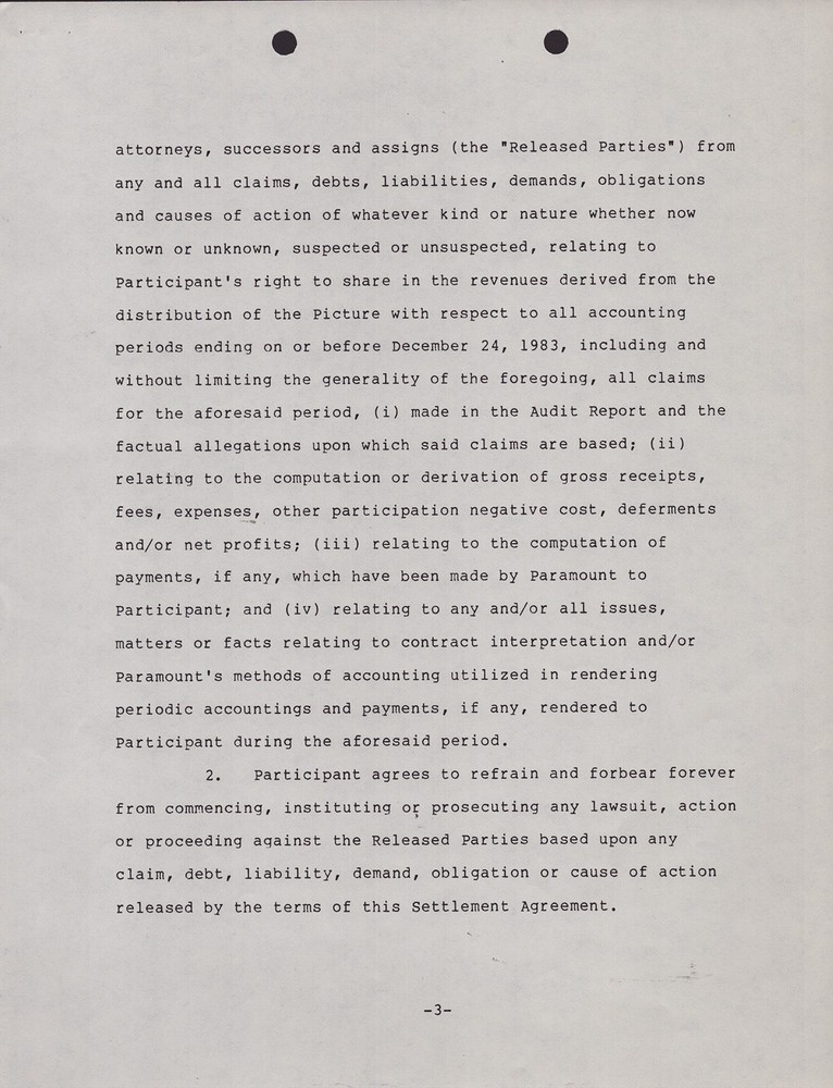 RICHARD GERE - DOCUMENT DOUBLE SIGNED 10/28/1985