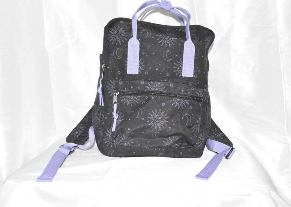 Kids' Square Backpack Sun Moon Print- Art Class Black