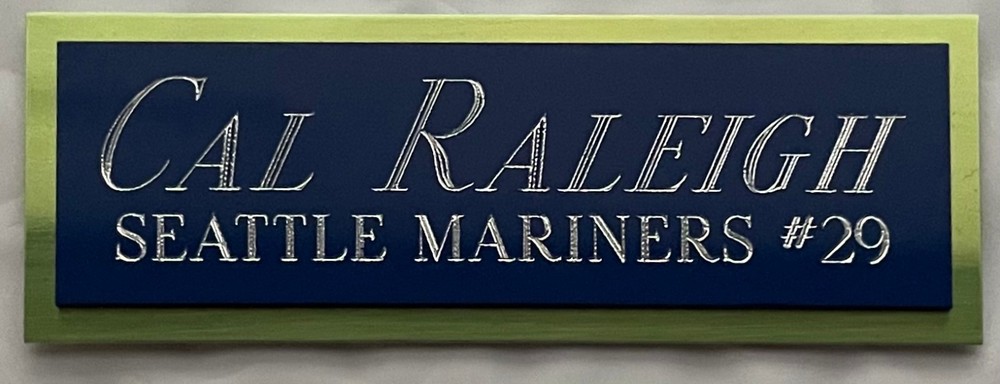 CAL RALEIGH MARINERS NAMEPLATE FOR AUTOGRAPHED Signed Baseball Display CUBE CASE