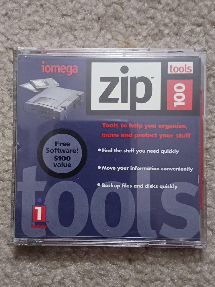 IOMEGA Zip "TOOLS" Software 100 MB Disk w/Plastic Case & Insert