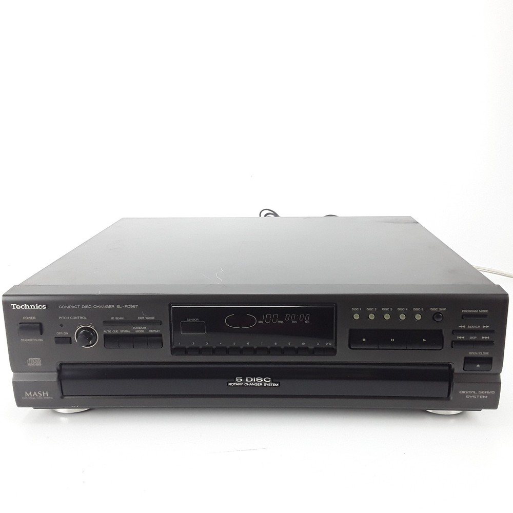 Technics SL-PD967 5-Disc Compact CD Changer MASH Black Hi-Fi System Works