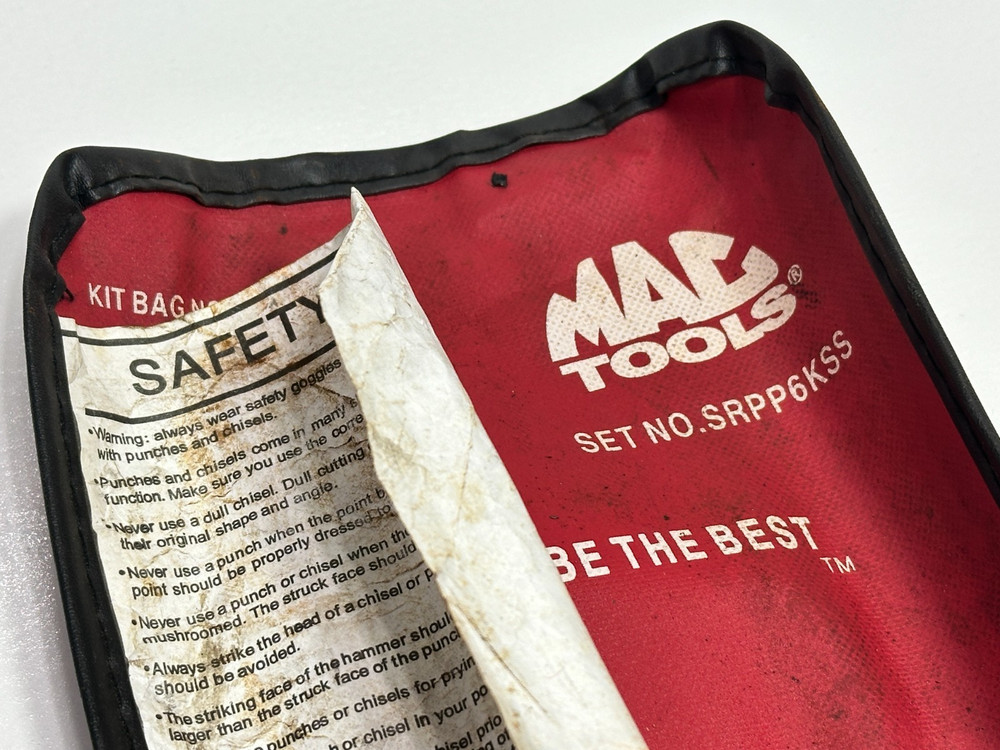 MAC Tools USA SRPP6KSS 6pc Roll Pin Punch Set w/ Kit Bag