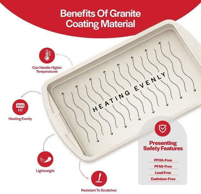 Bakken Swiss - Bakeware Set – 6 Piece – Stackable, 6 Set, White Marble