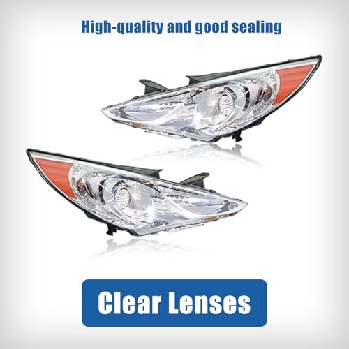 Headlights Assembly with Amber Corner Replacement for Sonata 2011-2014