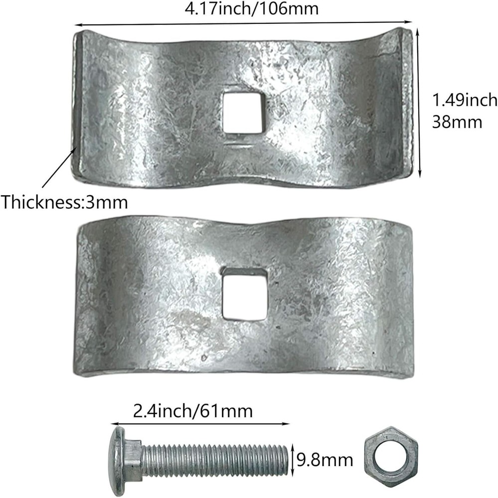 8 Set 1-5/8" Galvanized Steel Saddle & Kennel Clamps for Pipe Panel Frames