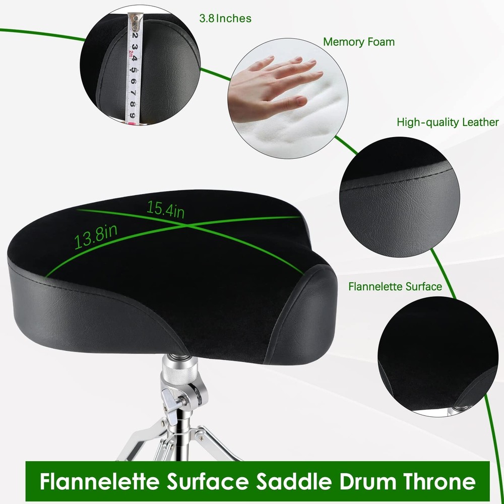 EASTROCK Drum Throne Drum Seat Height Adjustable,Rotatable Padded Drum Stools...