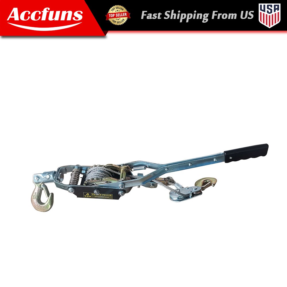 Heavy Duty Hand Power Cable Puller 4 Ton Rachet Dual Gear Power Puller