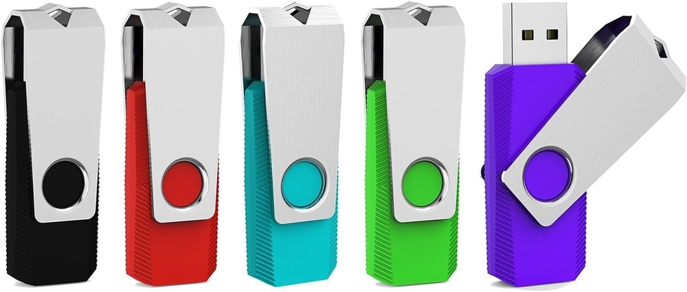 5 Pack 32GB Flash Drive USB 2.0 Memory Stick Multi Color