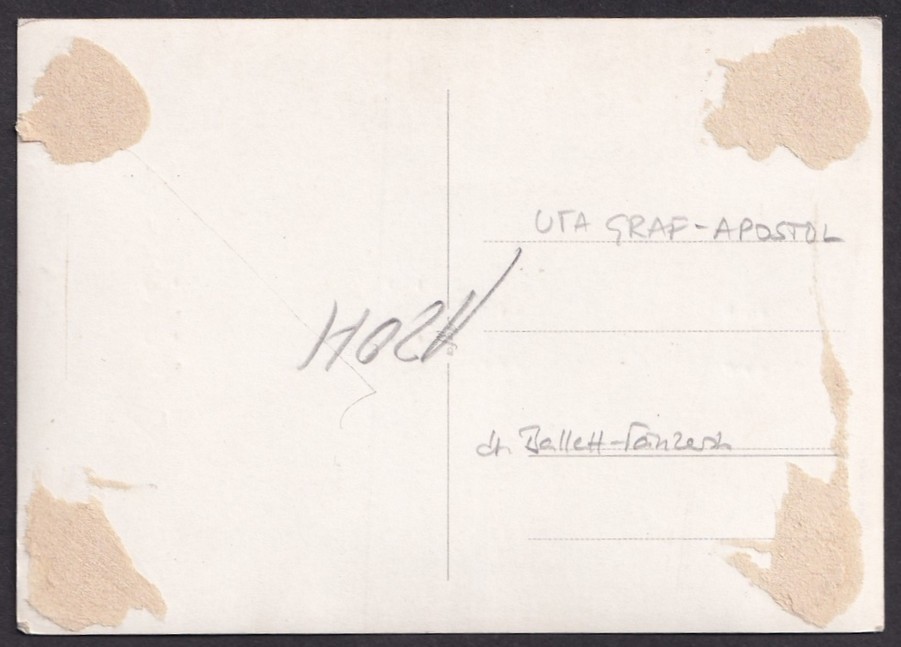 UTA GRAF - APOSTOL German Ballet Dancer signed postcard
