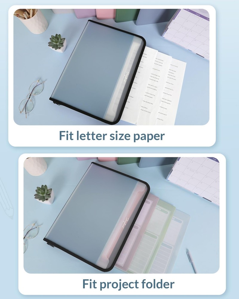 Document Organizer, Accordion Folder with Front Pocket, 7 Pocket 1 pack, Blue
