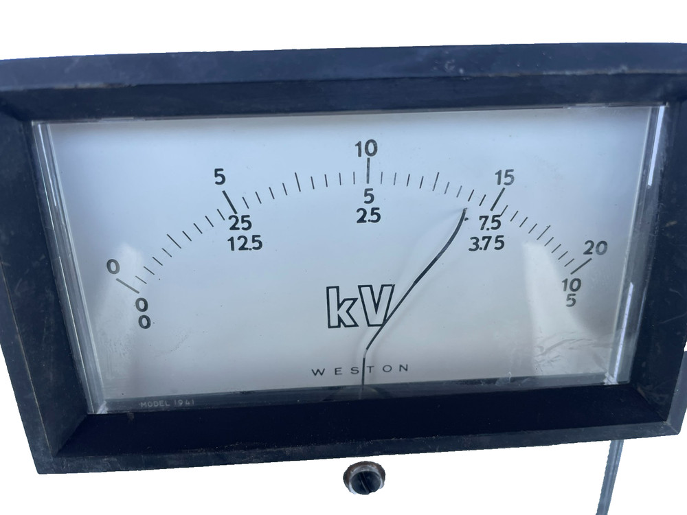 Weston kV Analog Panel Meter Measures 0-20 Kilovolts
