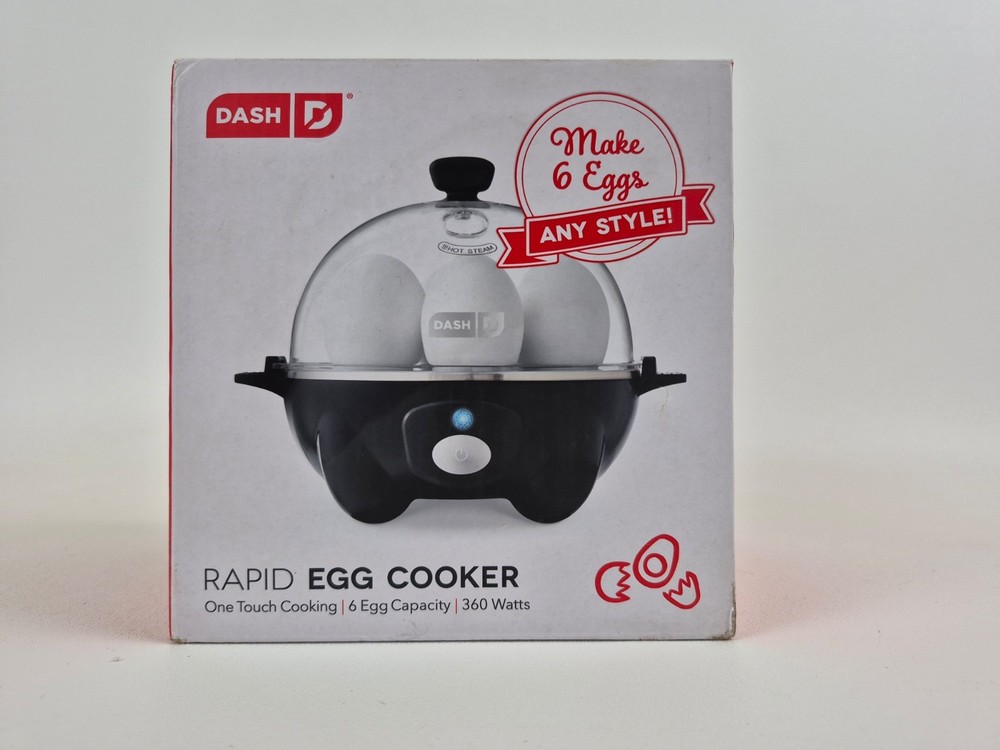 Dash Rapid Egg Cooker DEC005BK 6 Egg 360W Black New Open Box