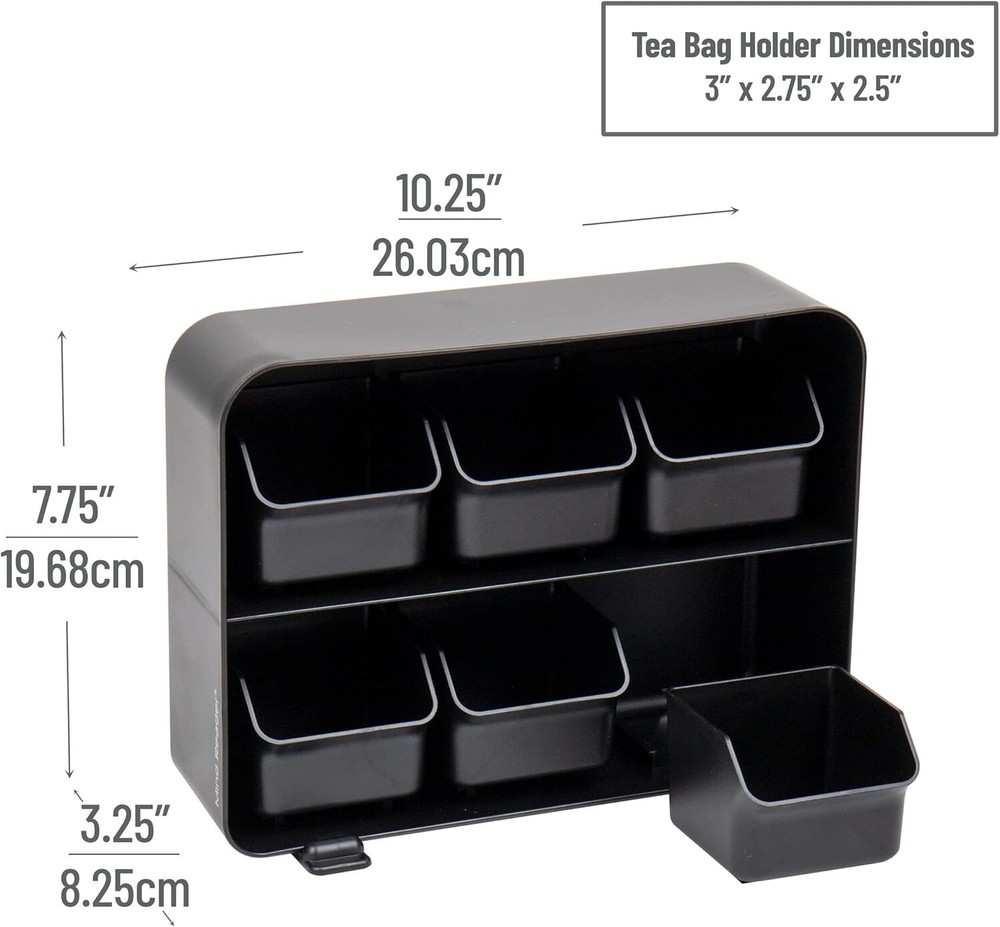 Elegant Kitchen Tea Bag Organizer: 6-Drawer Storage for Clutter-Free Counters