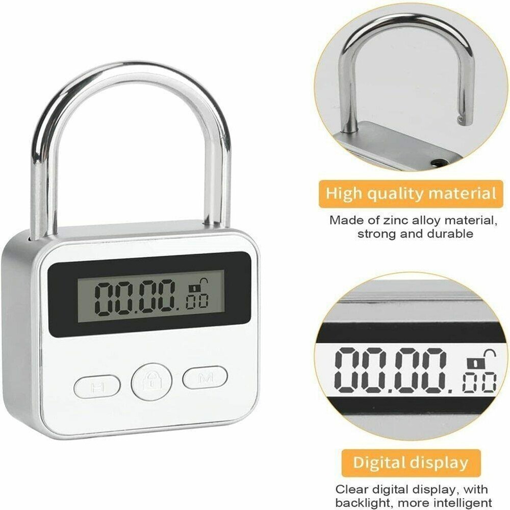 3* Metal Timer Lock Digital Electronic Electronic Time Heavy Duty Multi Function