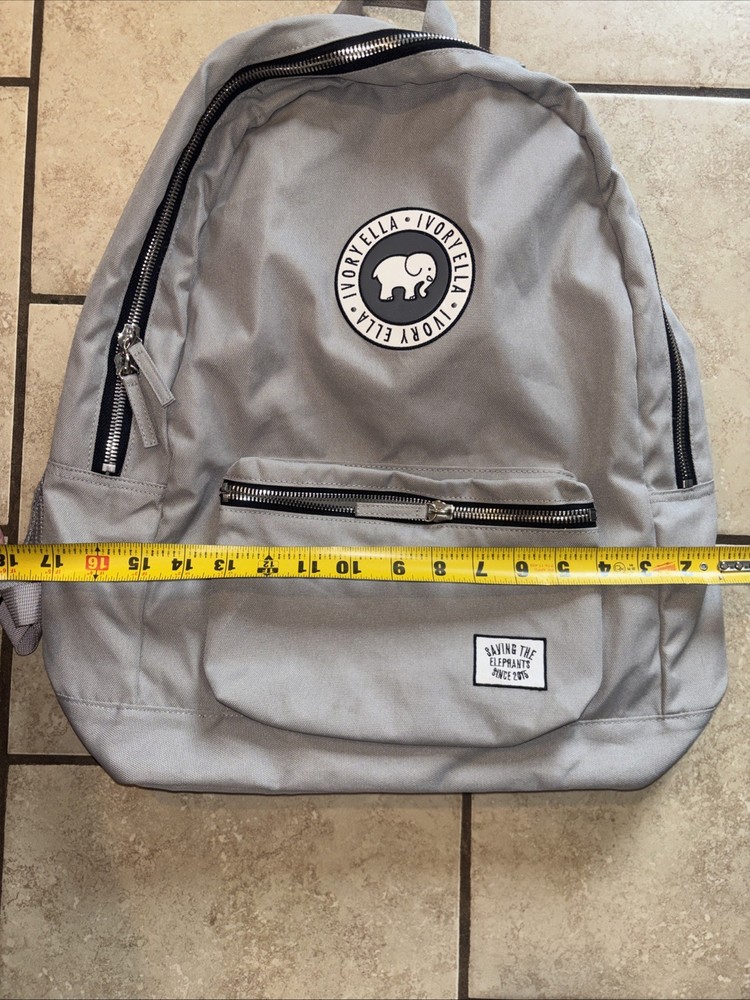 Ivory Ella Gray Large Size Backpack Saving The Elephants 2017 Edition