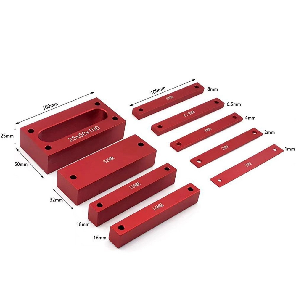 Setup Blocks Height Gauge Set Accessories for Table Saw Red Practical