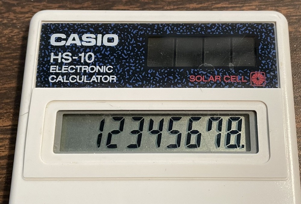 Vintage CASIO HS-10 Electronic Calculator Solar Cell Powered